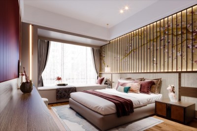 新中式卧室3D模型下载